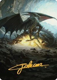 Ancient Copper Dragon Art Card (4/81) (Gold-Stamped Signature) (4) [Art Series: Commander Legends: Battle for Baldur's Gate]