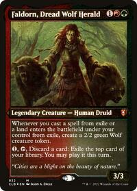 Faldorn, Dread Wolf Herald (Display Commander) - Thick Stock (932) [Commander Legends: Battle for Baldur's Gate]