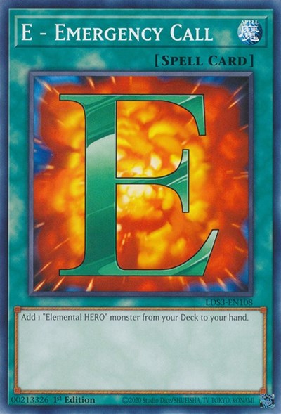 E - Emergency Call (LDS3-EN108) [Legendary Duelists: Season 3]