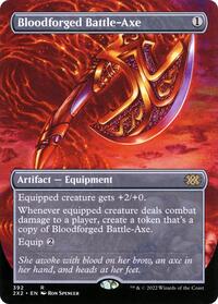Bloodforged Battle-Axe (Borderless) (392) [Double Masters 2022]