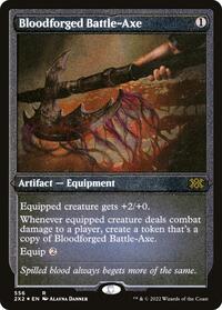 Bloodforged Battle-Axe (Foil Etched) (556) [Double Masters 2022]