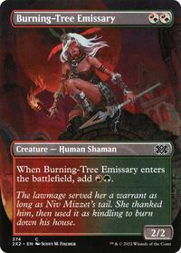 Burning-Tree Emissary (Borderless) (374) [Double Masters 2022]
