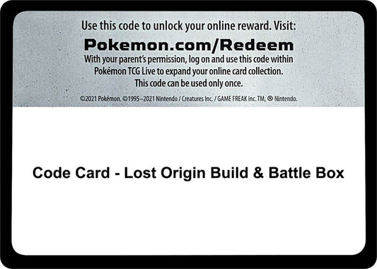 Code Card - Lost Origin Build & Battle Box [SWSH11: Lost Origin]