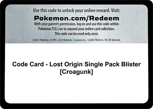 Code Card - Lost Origin Single Pack Blister [Croagunk] [SWSH11: Lost Origin]