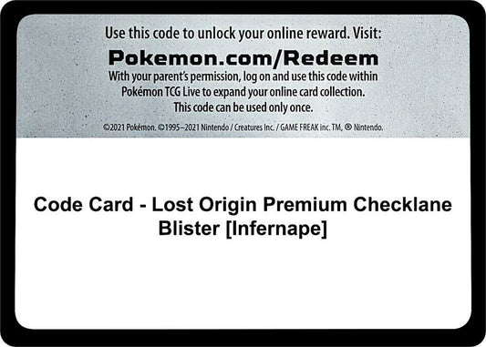 Code Card - Lost Origin Premium Checklane Blister [Infernape] [SWSH11: Lost Origin]