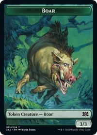 Boar // Aven Initiate Double-Sided Token (15 // 4) [Double Masters 2022]