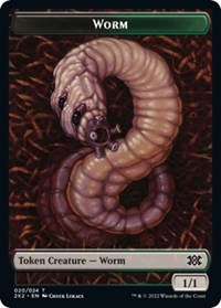 Worm // Knight Double-Sided Token (20 // 5) [Double Masters 2022]