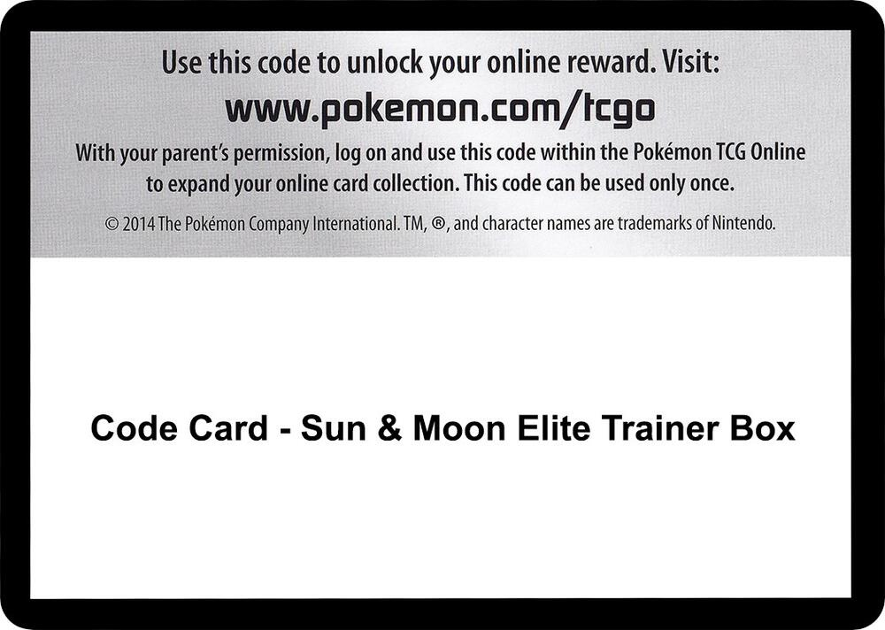 Code Card - Sun & Moon Elite Trainer Box [SM Base Set]