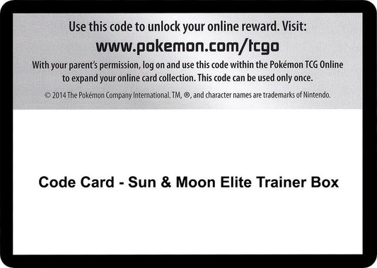 Code Card - Sun & Moon Elite Trainer Box [SM Base Set]
