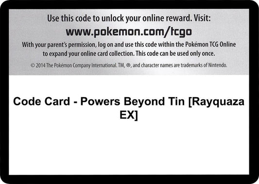 Code Card - Powers Beyond Tin [Rayquaza EX] [XY - Ancient Origins]