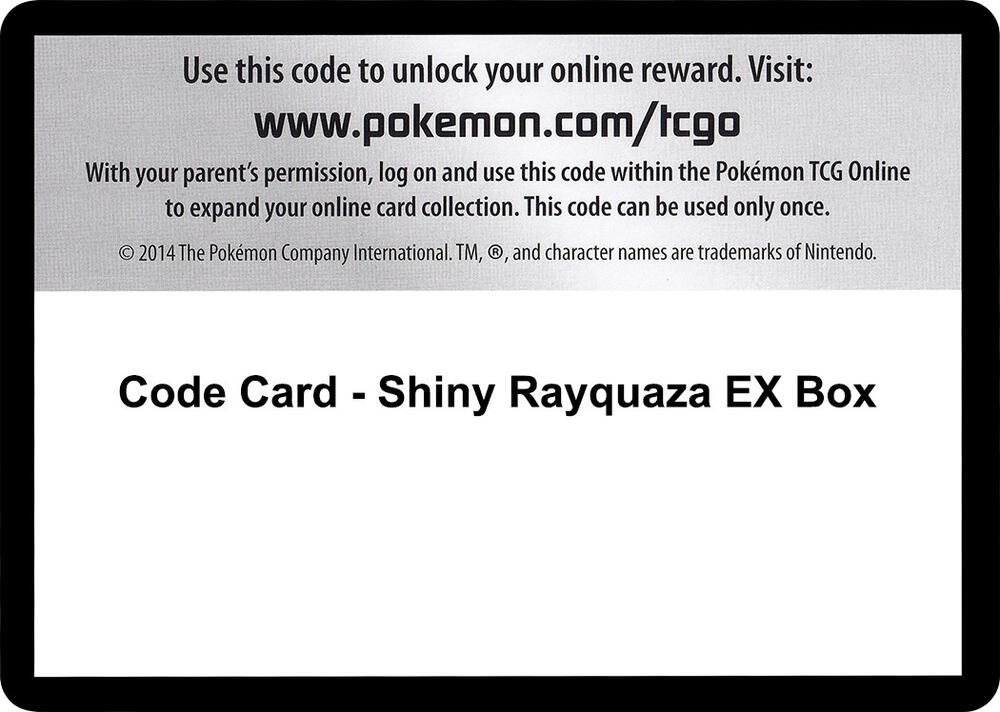 Code Card - Shiny Rayquaza EX Box [XY - Ancient Origins]