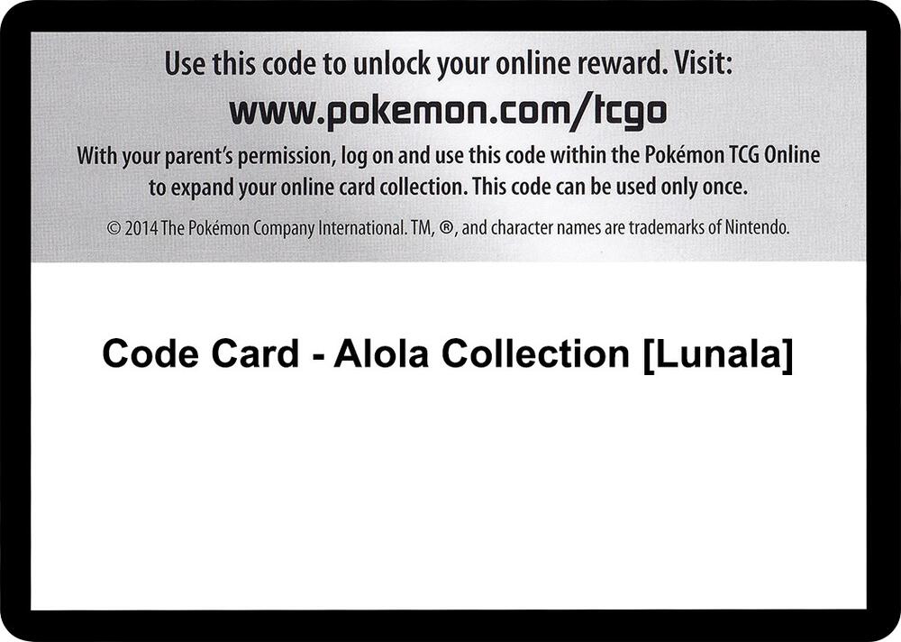 Code Card - Alola Collection [Lunala] [XY - Evolutions]