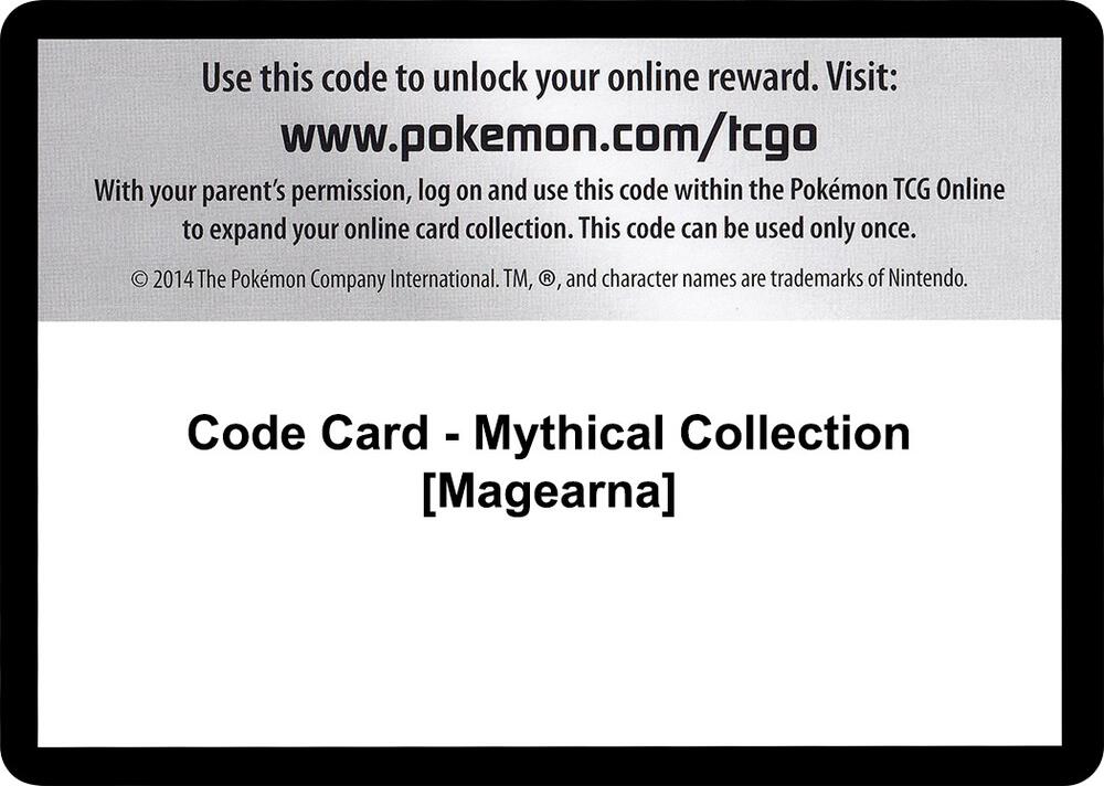 Code Card - Mythical Collection [Magearna] [XY - Evolutions]