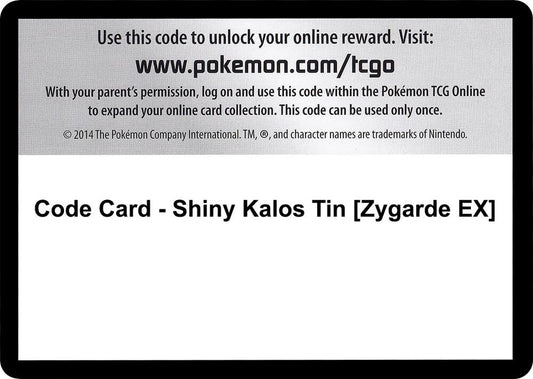 Code Card - Shiny Kalos Tin [Zygarde EX] [XY - Fates Collide]