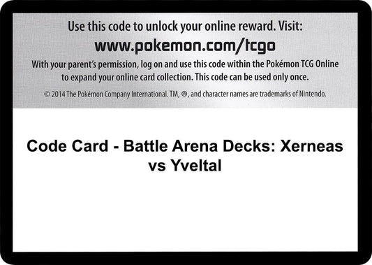 Code Card - Battle Arena Decks: Xerneas vs Yveltal [XY - Furious Fists]