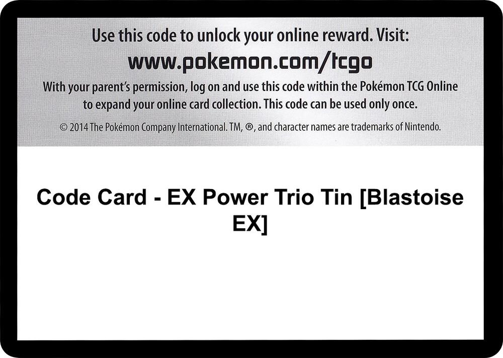 Code Card - EX Power Trio Tin [Blastoise EX] [XY - Furious Fists]