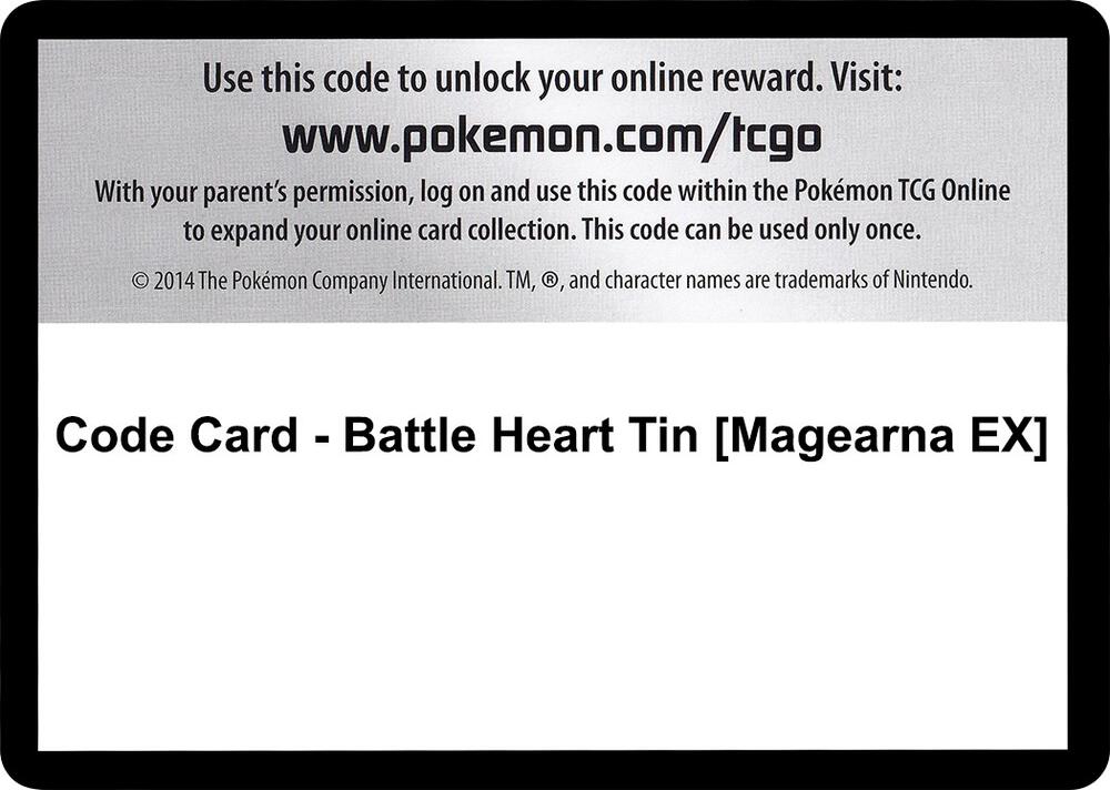 Code Card - Battle Heart Tin [Magearna EX] [XY - Steam Siege]