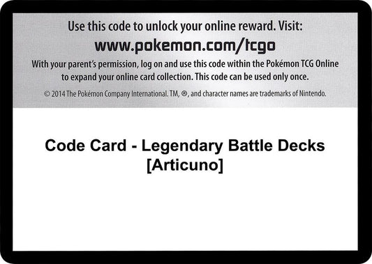 Code Card - Legendary Battle Decks [Articuno] [XY - Steam Siege]