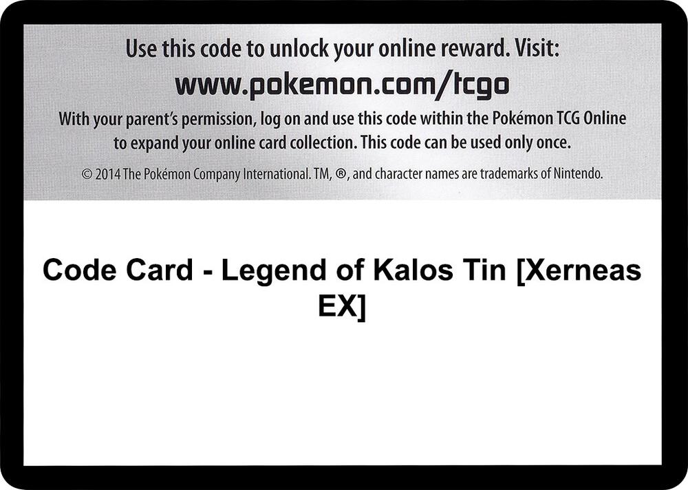 Code Card - Legend of Kalos Tin [Xerneas EX] [XY Base Set]