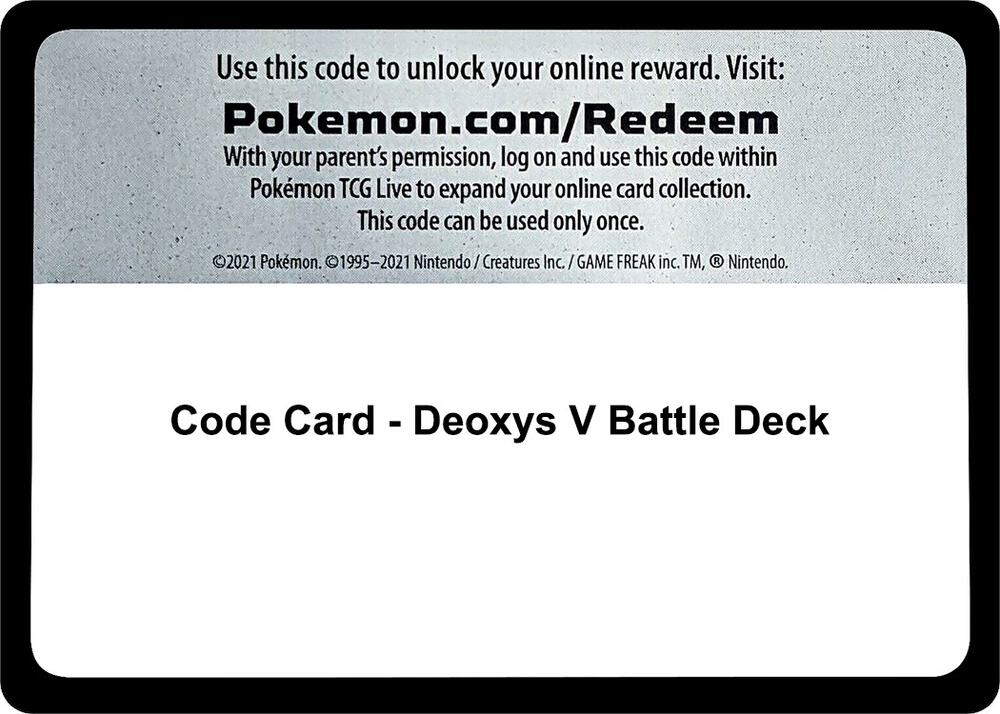 Code Card - Deoxys V Battle Deck [Miscellaneous Cards & Products]