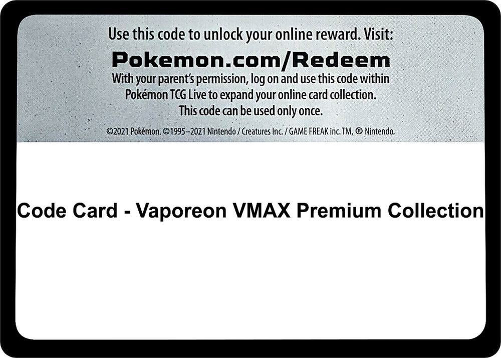 Code Card - Vaporeon VMAX Premium Collection [Miscellaneous Cards & Products]