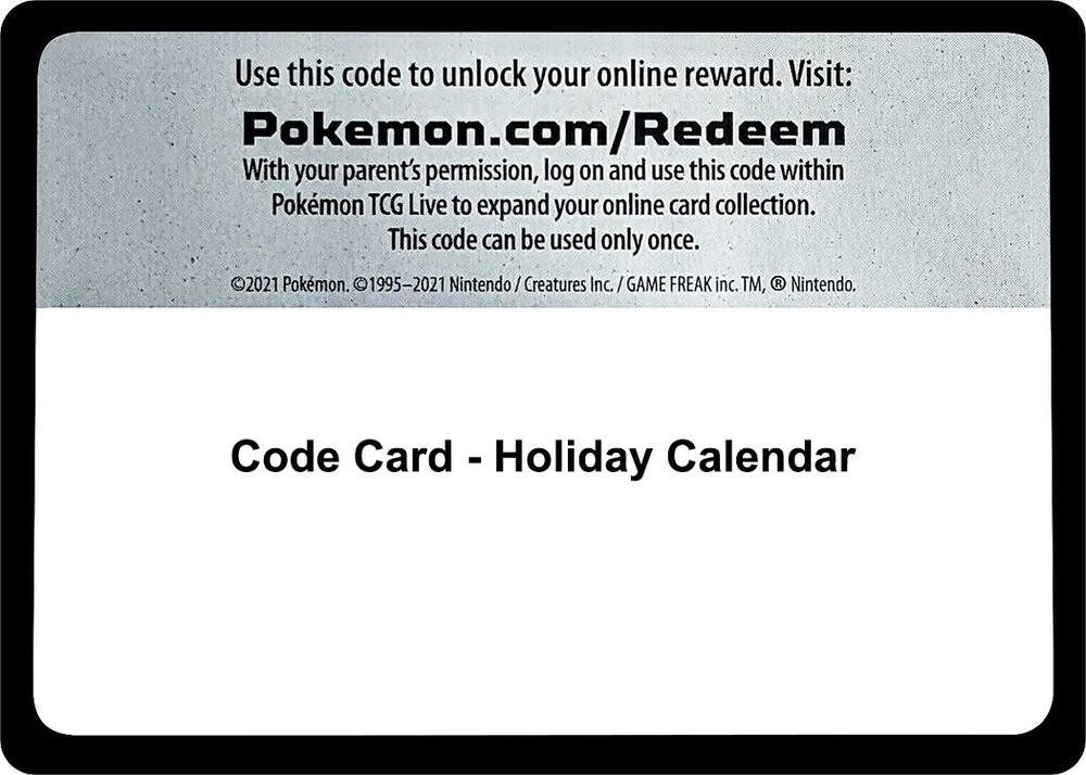 Code Card - Holiday Calendar [Miscellaneous Cards & Products]