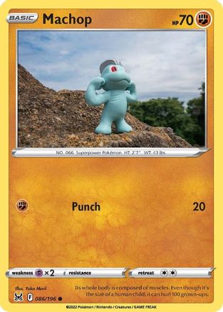 Machop 086/196  - Reverse Holofoil SWSH11 Lost Origin - Common