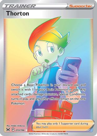 Thorton (Secret) 210/196  - Holofoil SWSH11 Lost Origin - Secret Rare
