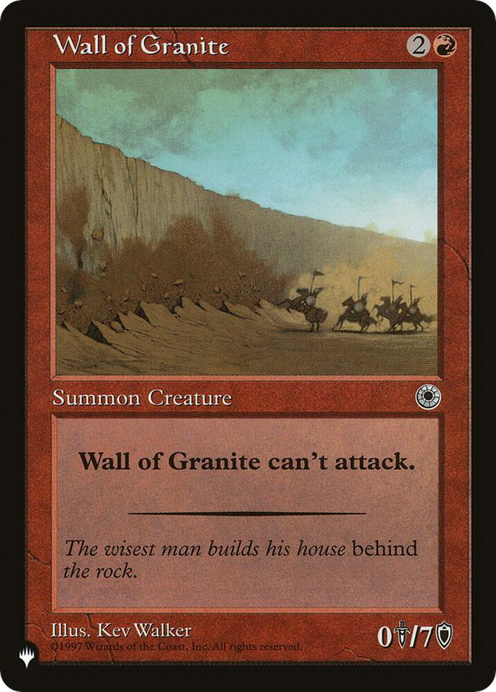 Wall of Granite [The List Reprints]