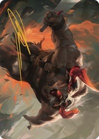 Furious Bellow Art Card (Gold-Stamped Signature) (31) [Art Series: Dominaria United]