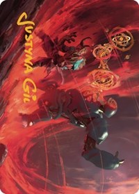 Twinferno Art Card (Gold-Stamped Signature) (39) [Art Series: Dominaria United]