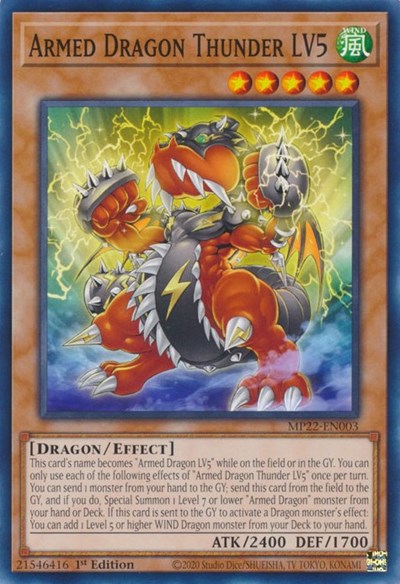 Armed Dragon Thunder LV5 (MP22-EN003) [2022 Tin of the Pharaoh's Gods]