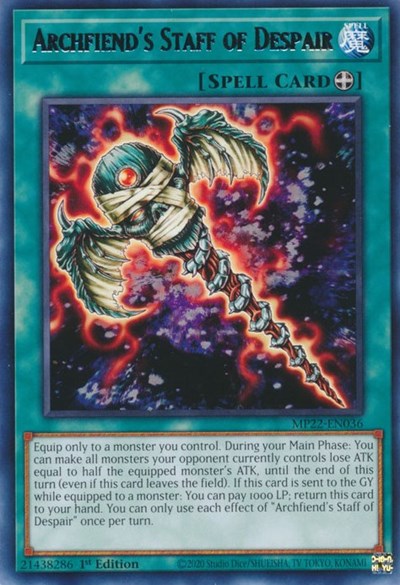 Archfiend's Staff of Despair (MP22-EN036) [2022 Tin of the Pharaoh's Gods]