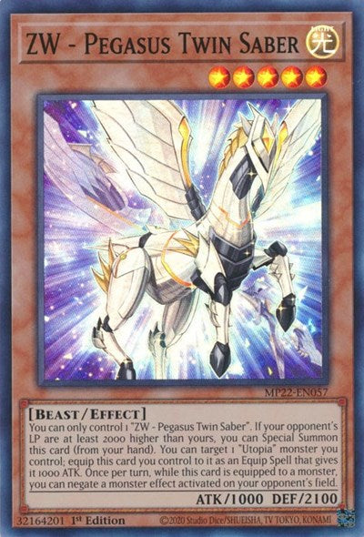 ZW - Pegasus Twin Saber (MP22-EN057) [2022 Tin of the Pharaoh's Gods]