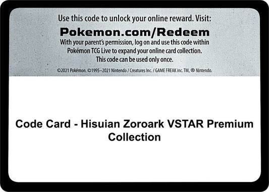Code Card - Hisuian Zoroark VSTAR Premium Collection [SWSH11: Lost Origin]