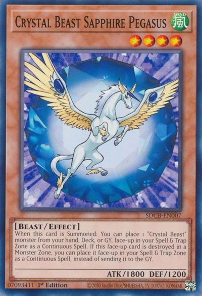 Crystal Beast Sapphire Pegasus (SDCB-EN007) [Structure Deck: Legend of the Crystal Beasts]
