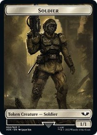 Soldier (002) // Space Marine Devastator Double-Sided Token (Surge Foil) (2 // 5) [Universes Beyond: Warhammer 40,000]