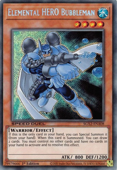 Elemental HERO Bubbleman (Secret Rare) (SGX2-ENA08) [Speed Duel GX: Midterm Paradox]