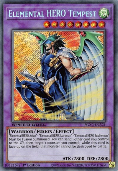 Elemental HERO Tempest (Secret Rare) (SGX2-ENA21) [Speed Duel GX: Midterm Paradox]