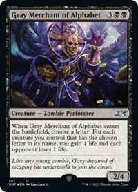 Gray Merchant of Alphabet (Galaxy Foil) (361) [Unfinity]