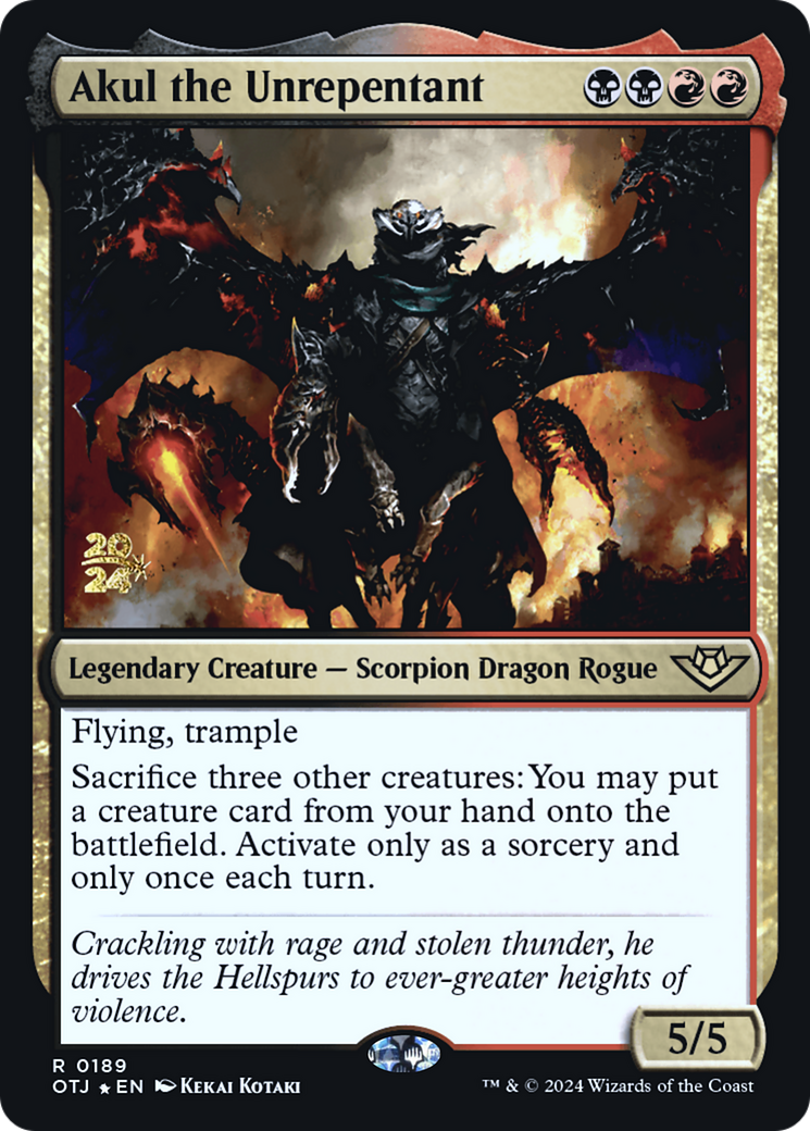 Akul the Unrepentant (PRE-189) - Outlaws of Thunder Junction Promos Foil