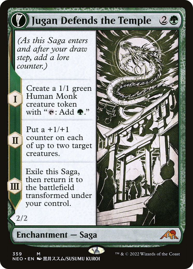Jugan Defends the Temple (Showcase) (NEO-359) - Kamigawa: Neon Dynasty: (Showcase, fandfc)