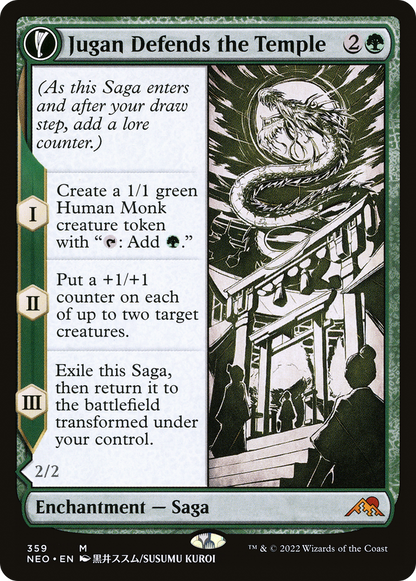Jugan Defends the Temple (Showcase) (NEO-359) - Kamigawa: Neon Dynasty: (Showcase, fandfc)