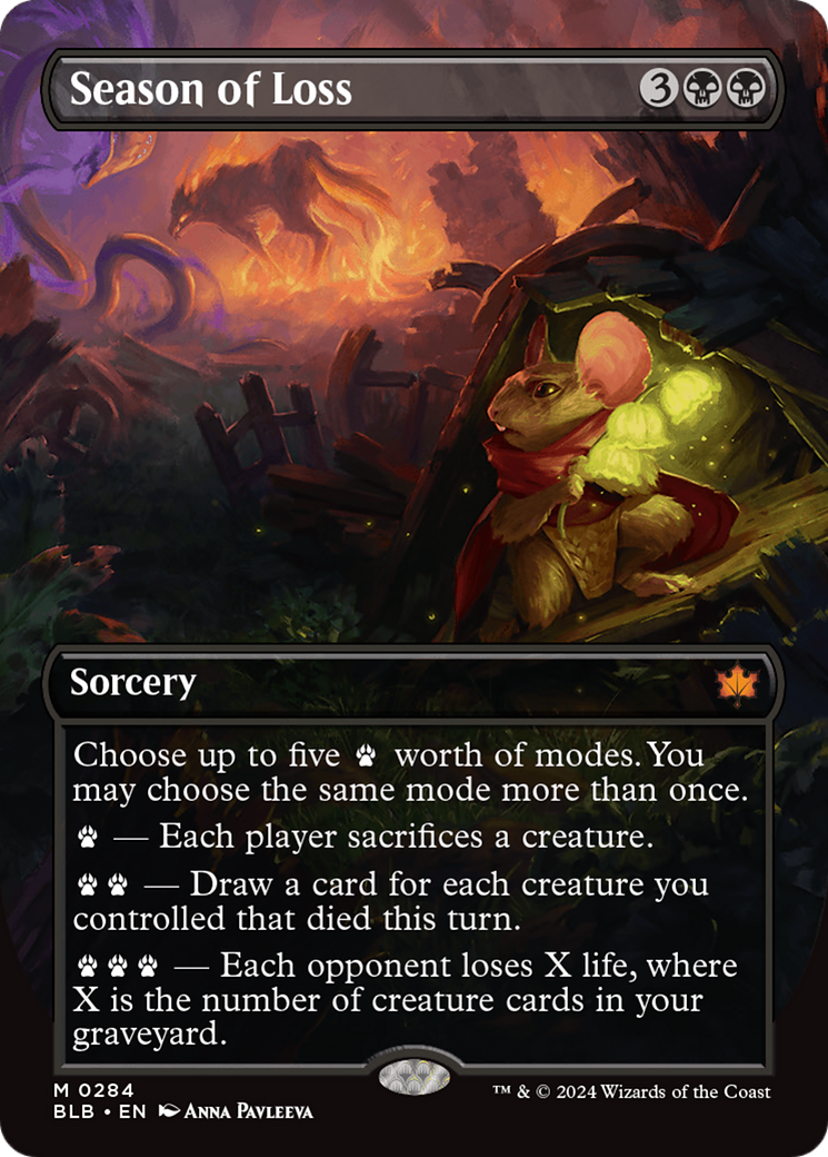Season of Loss (Borderless) (BLB-284) - Bloomburrow: (Showcase) Foil