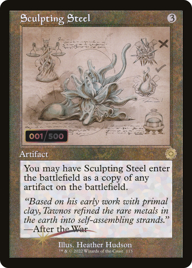 Sculpting Steel (Schematic) (Serial Numbered) (BRR-113Z) - The Brothers' War Retro Artifacts Foil