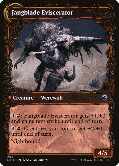 Fangblade Brigand (Showcase) (MID-292) - Innistrad: Midnight Hunt: (Showcase, Double Faced Transform) Foil