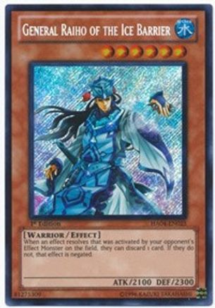 General Raiho of the Ice Barrier (HA04-EN025) - Hidden Arsenal 4 Unlimited
