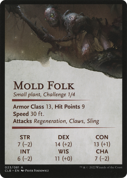 Mold Folk // Mold Folk (ACLB-023) - Battle for Baldur's Gate Art Series (Borderless) Foil