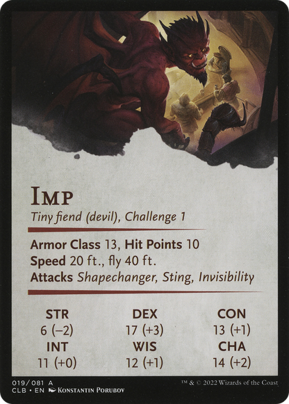 Nefarious Imp // Nefarious Imp (ACLB-019) - Battle for Baldur's Gate Art Series (Borderless) Foil
