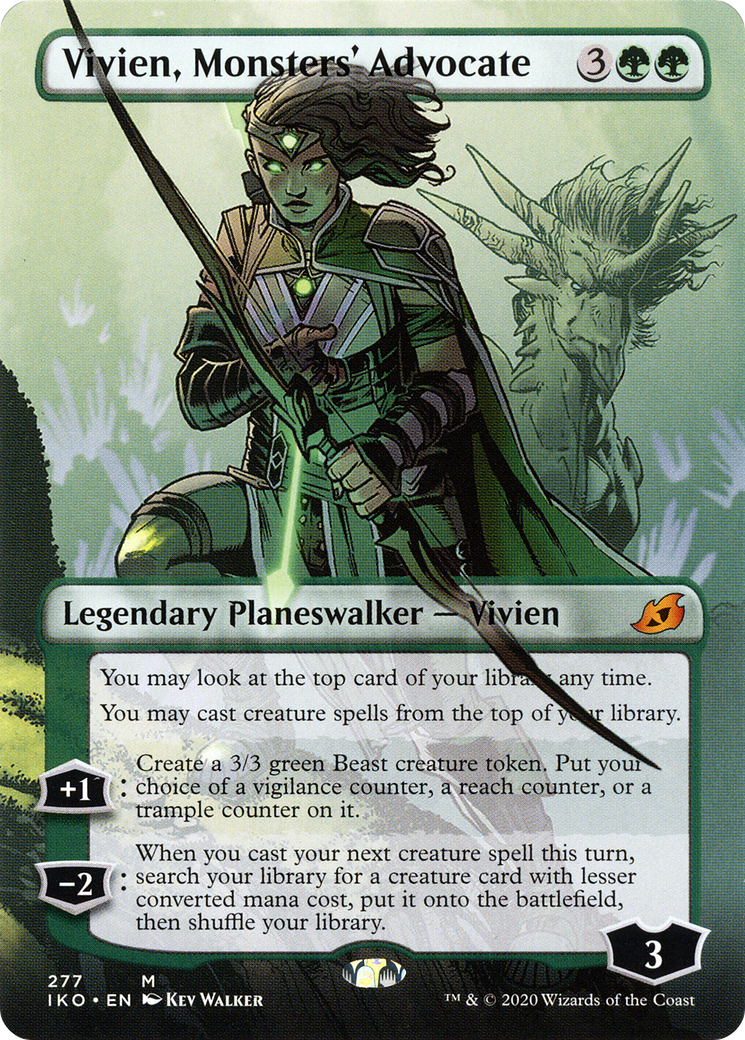 Vivien, Monsters' Advocate (Borderless) (IKO-277) - Ikoria: Lair of Behemoths Foil